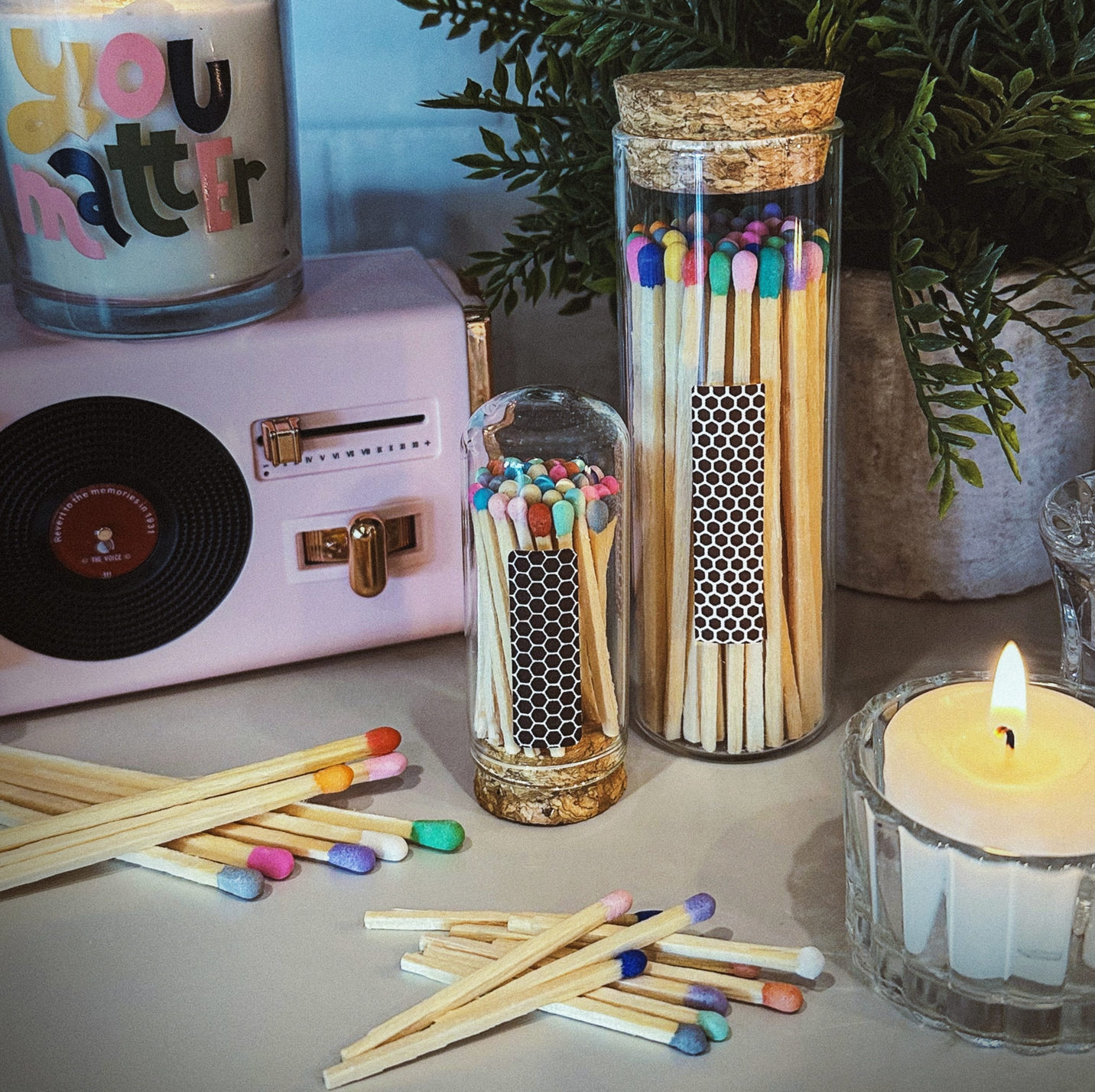 Colorful Matches and Mini Cloche