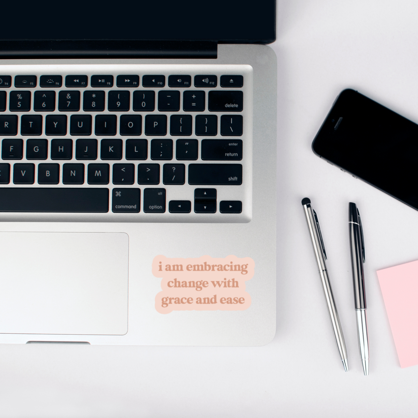 i am embracing change with grace and ease sticker