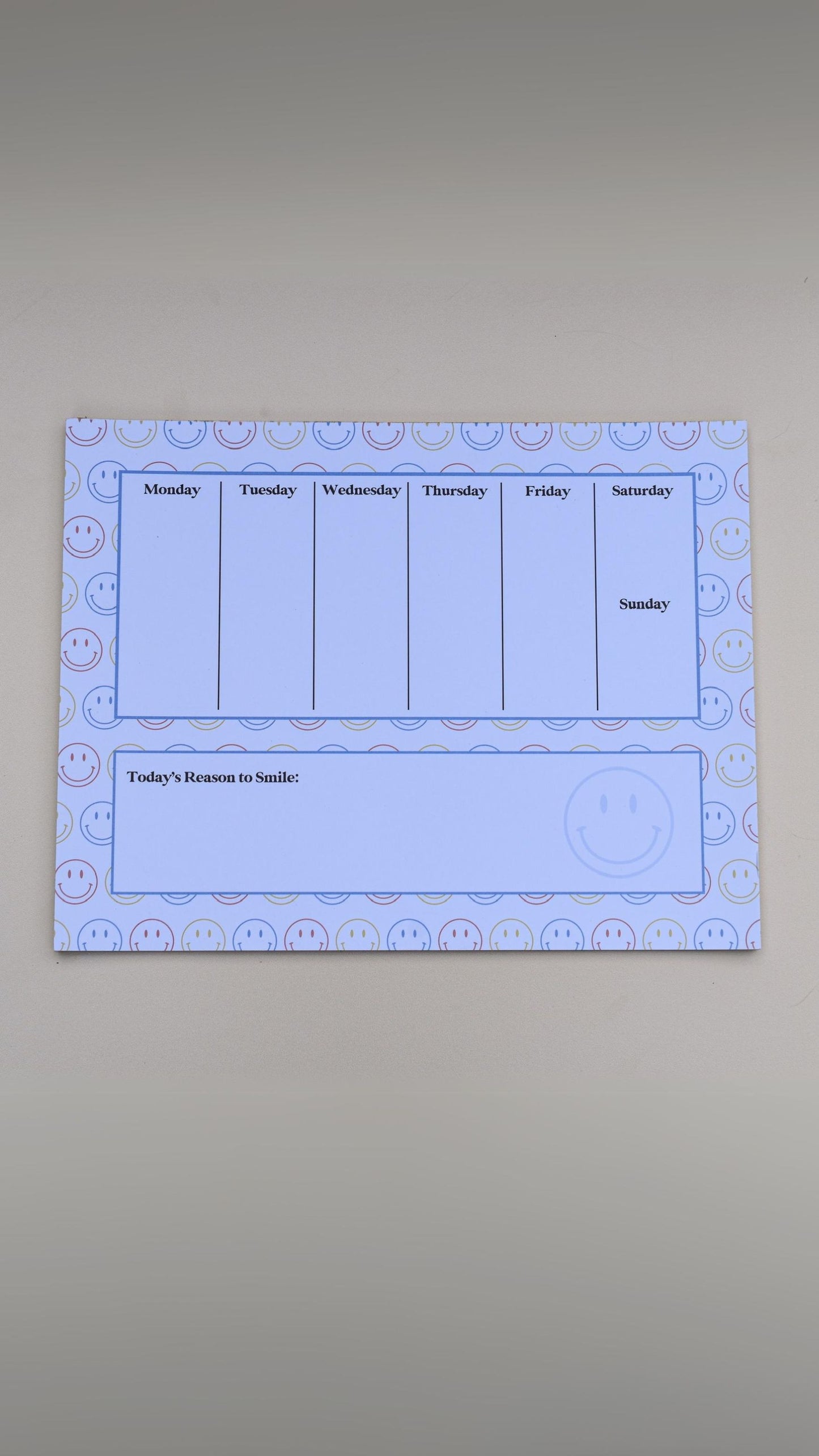 Smiley Face Weekly Planner Notepad, 8.5x11"